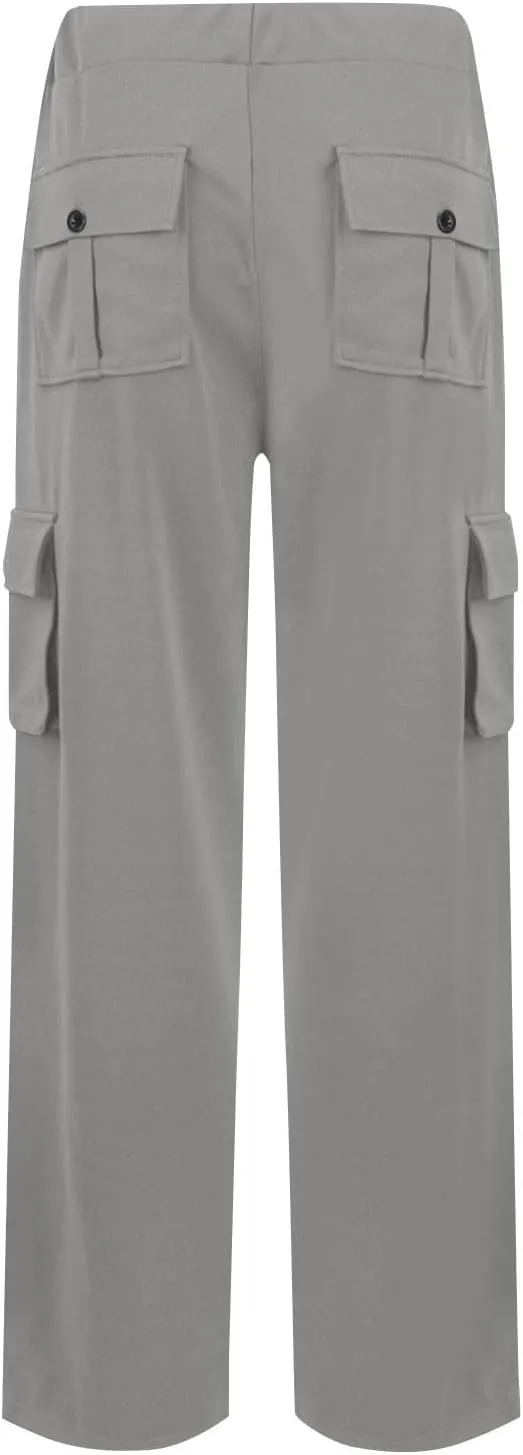 Womens Cargo Pants High Waisted Plus Size Stretch Wide Leg Yoga Sweatpants with Pockets Casual Comfy Travel Oufits 2025