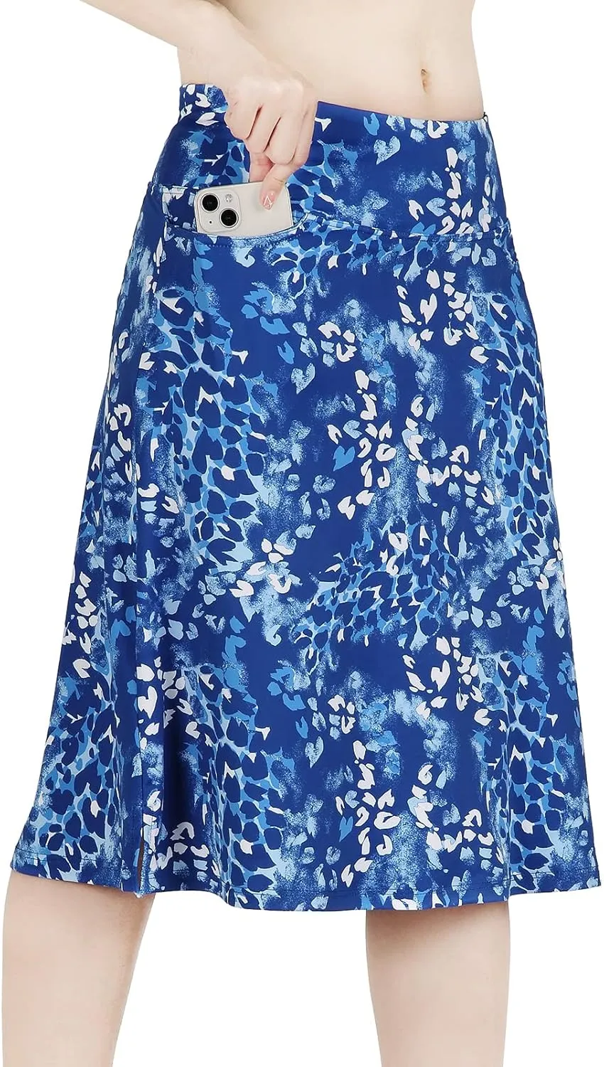 Womens Skorts Modest Knee Length Skirts Athletic Midi Active Running Skirt